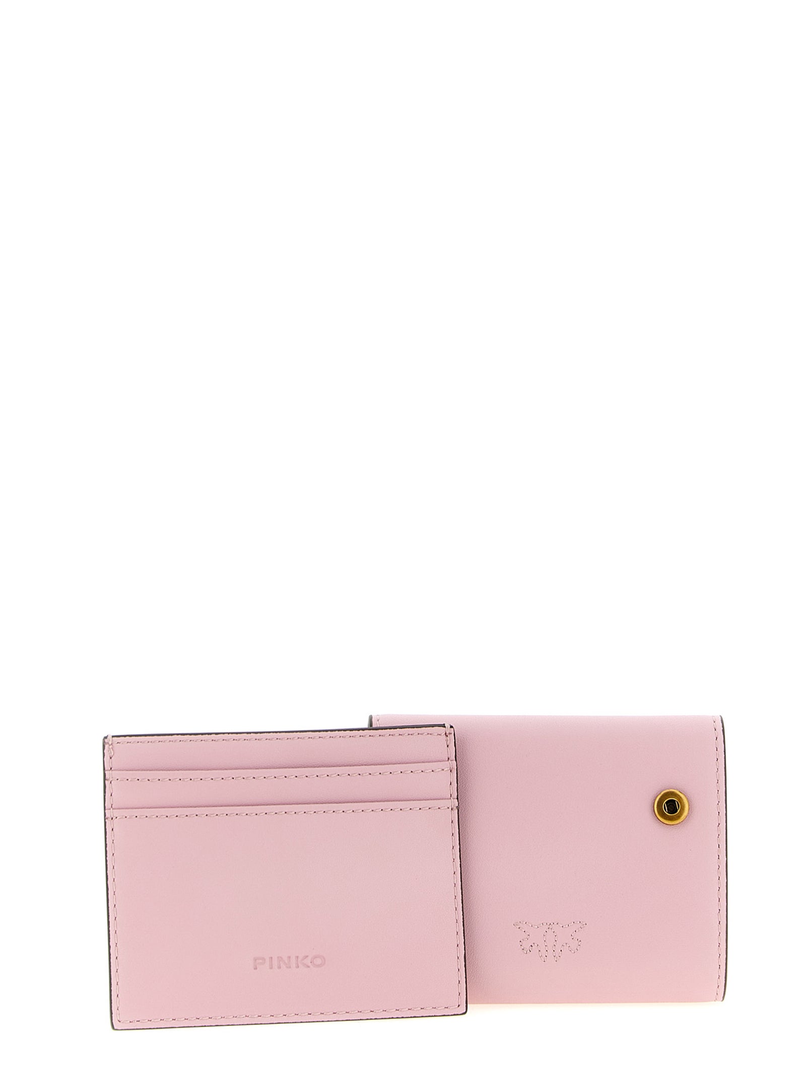 PINKO Pink Cowhide Leather Cardholder