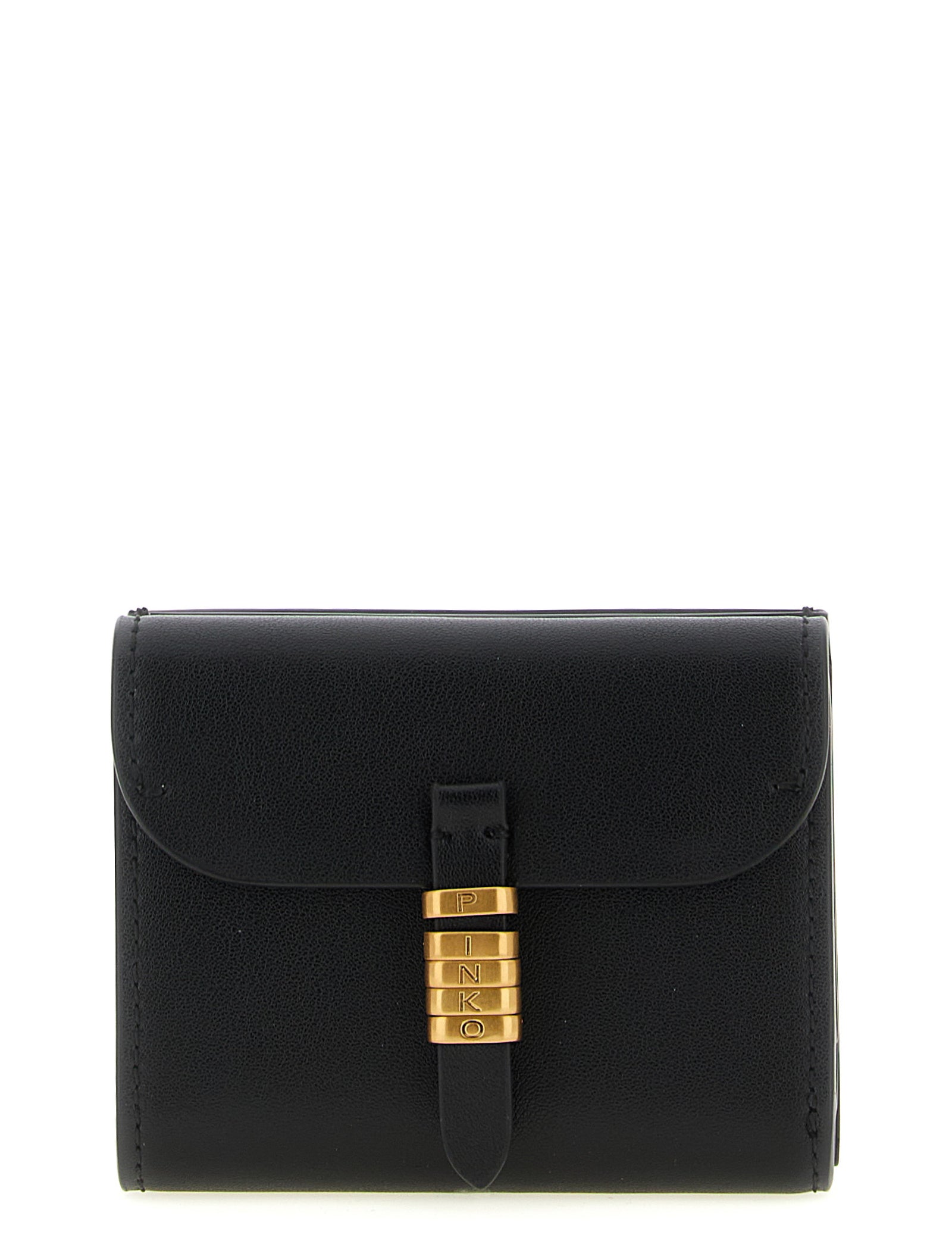 PINKO Black Cow Leather Cardholder