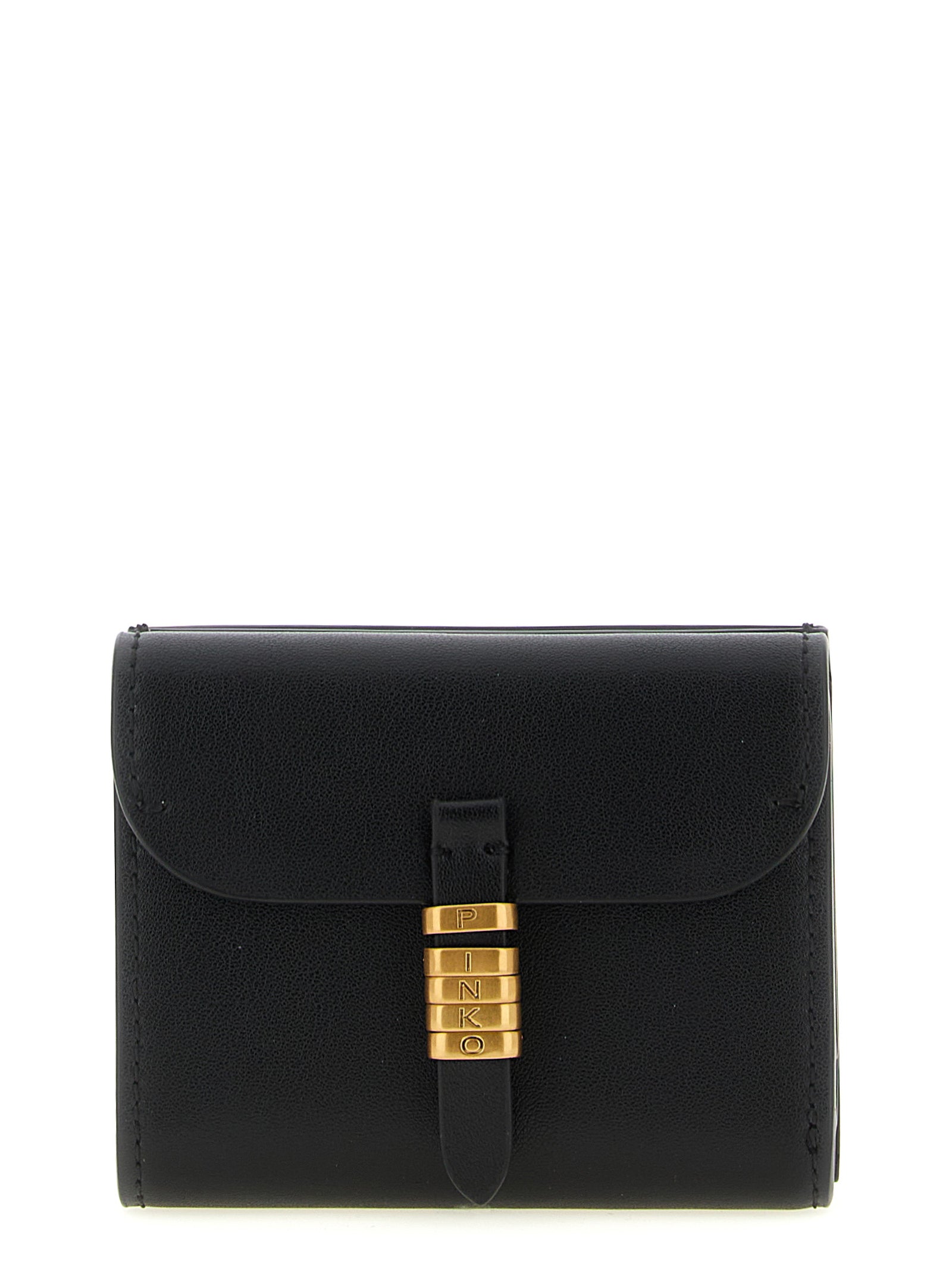 PINKO Black Cow Leather Cardholder