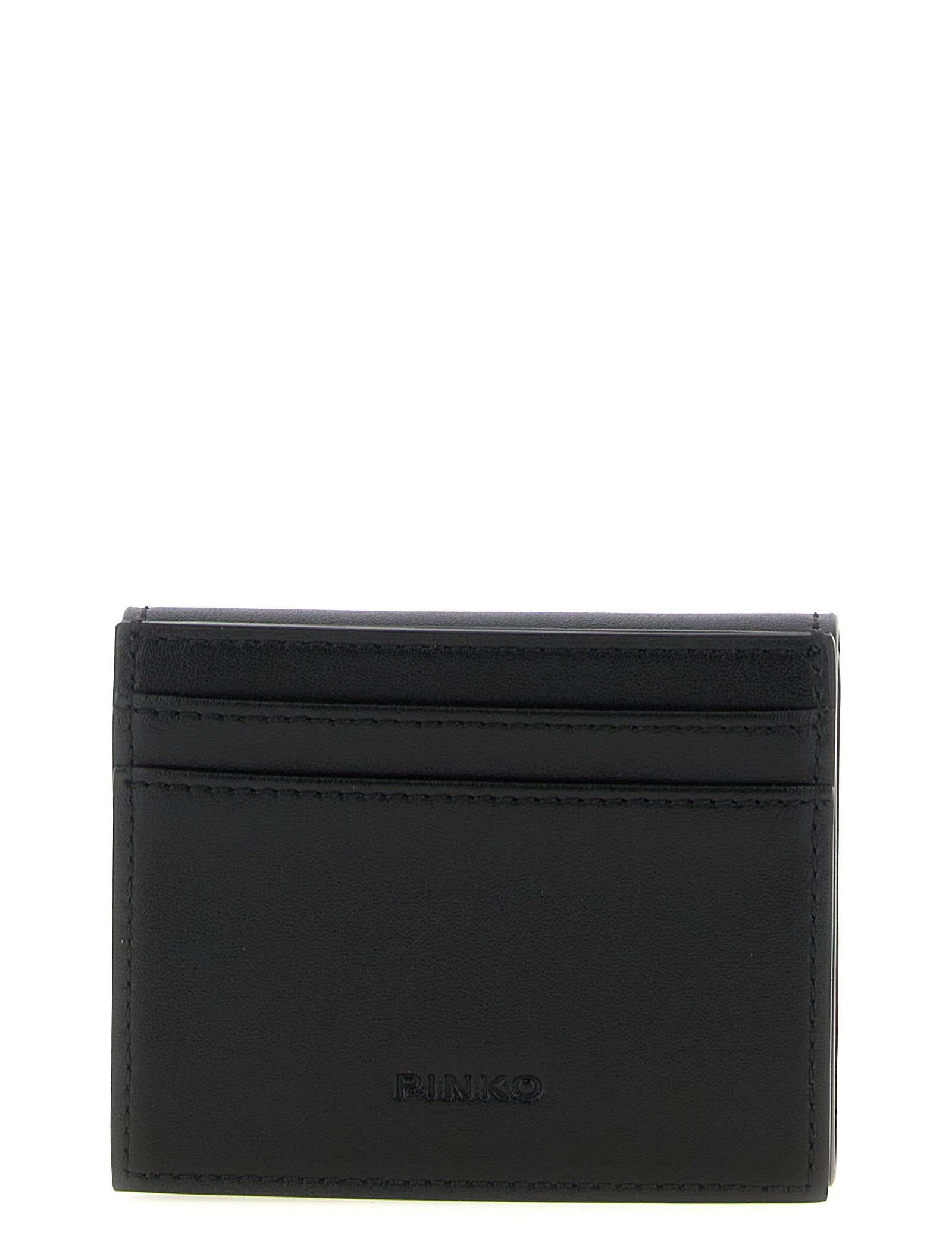 PINKO Black Cow Leather Cardholder