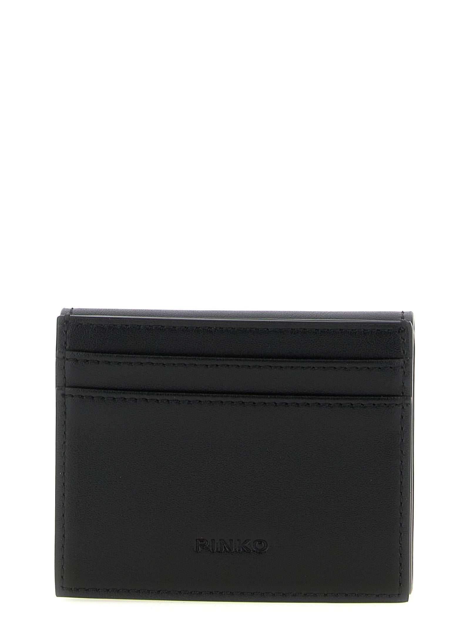 PINKO Black Cow Leather Cardholder