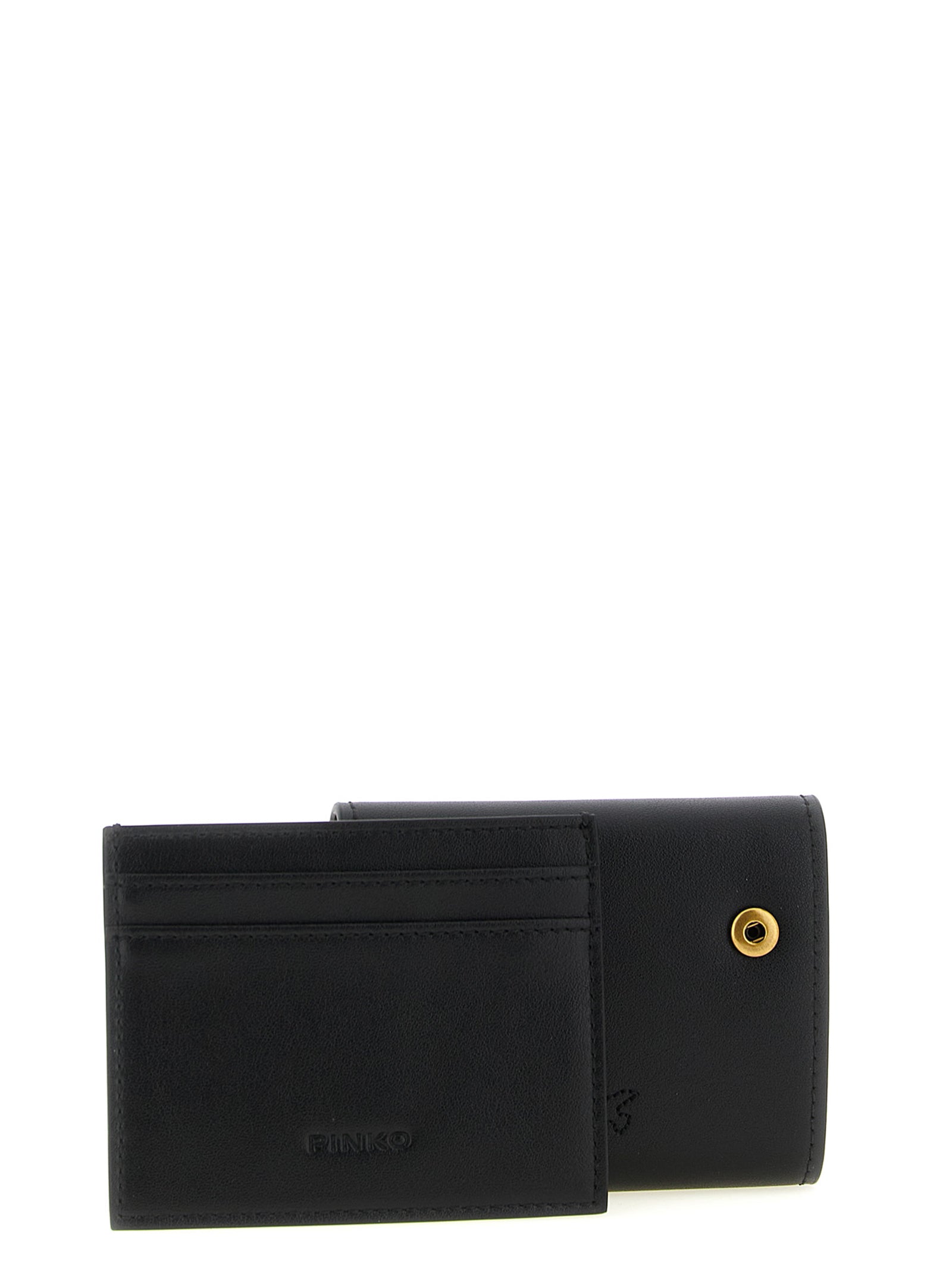 PINKO Black Cow Leather Cardholder