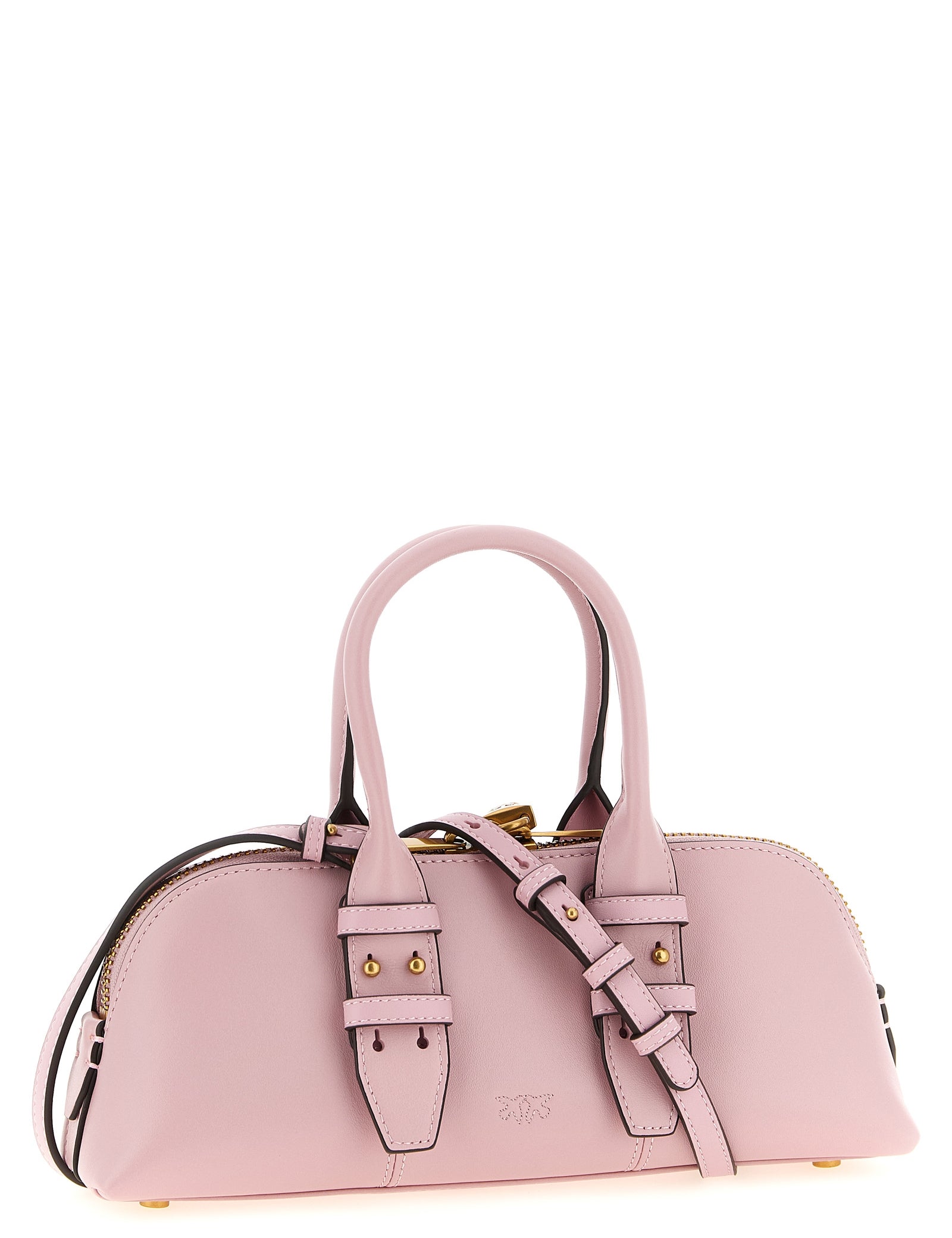 PINKO Pink Cow Leather Bowling Handbag