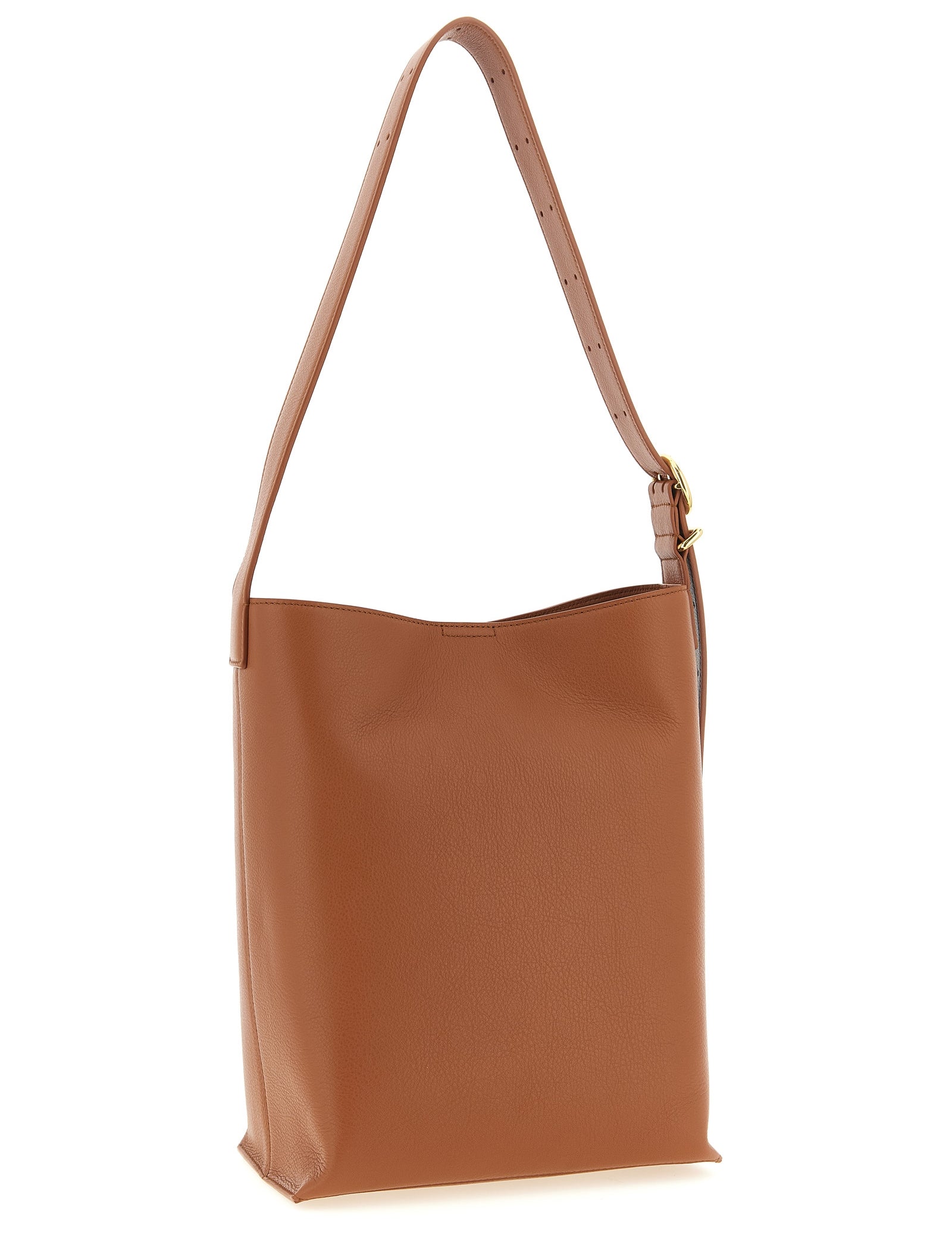 Jil Sander Brown Calfskin Shoulder Bag