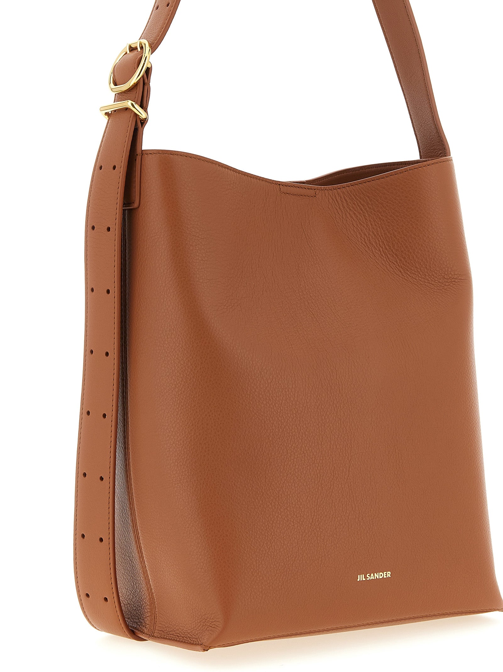 Jil Sander Brown Calfskin Shoulder Bag