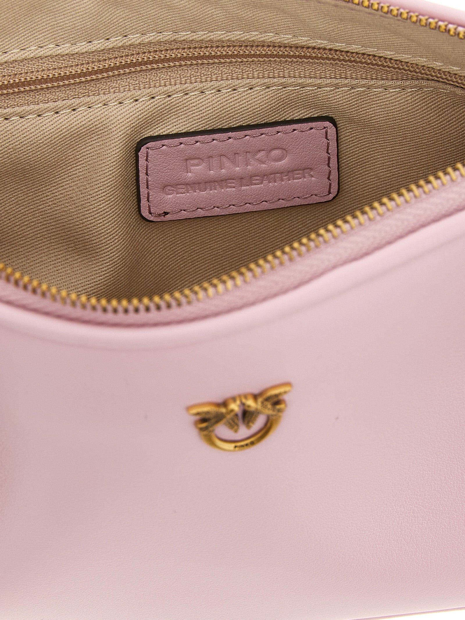 PINKO Pink Cow Leather Crossbody Bag