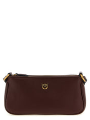 PINKO Bordeaux Cowhide and Silk Crossbody Bag