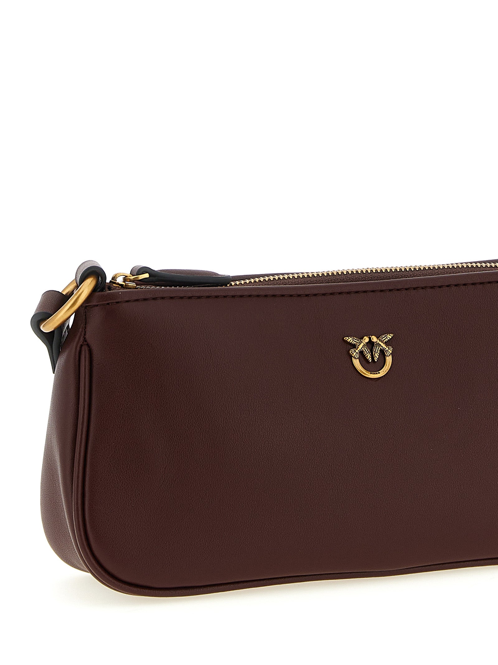 PINKO Bordeaux Cowhide and Silk Crossbody Bag