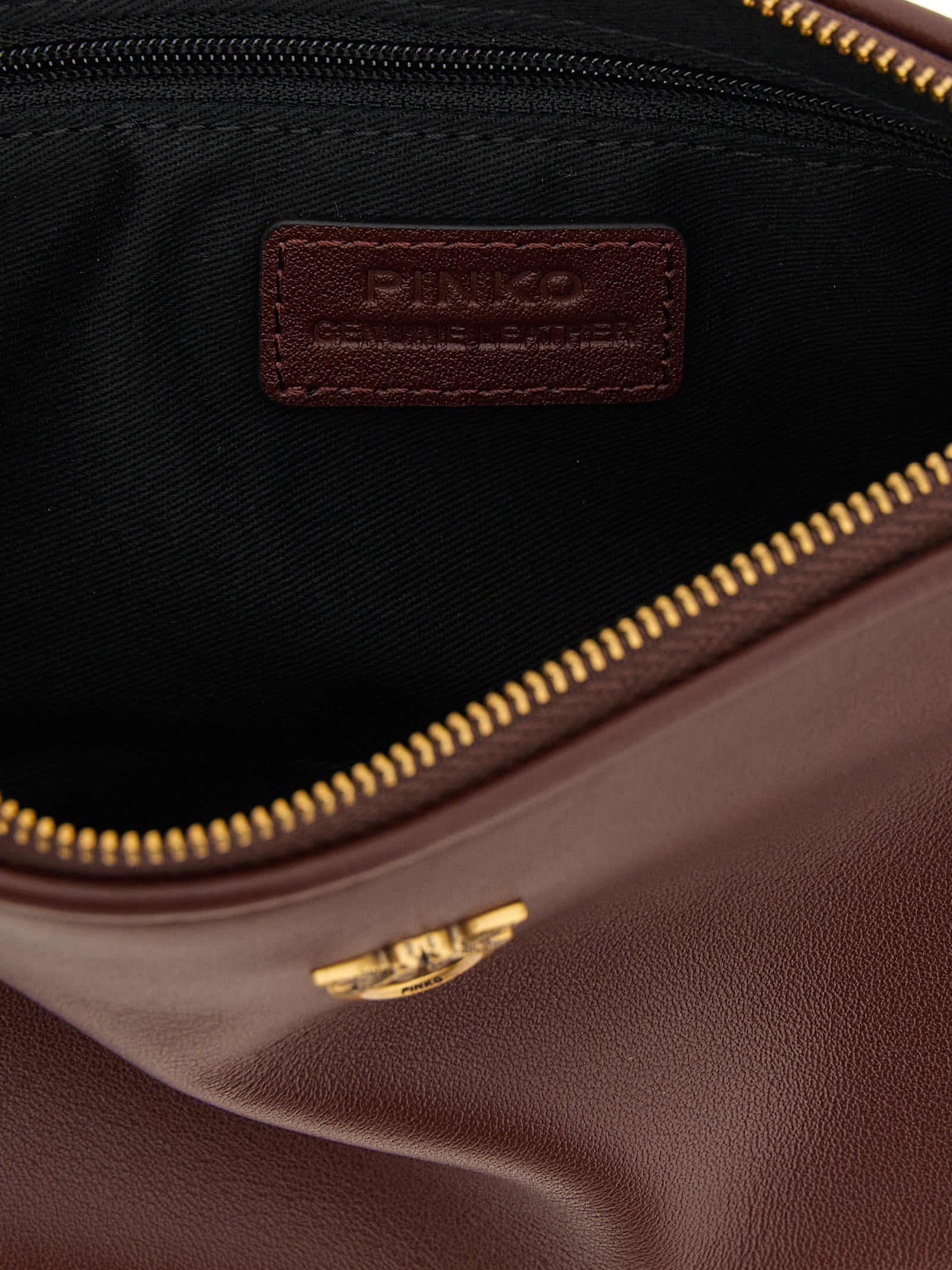 PINKO Bordeaux Cowhide and Silk Crossbody Bag