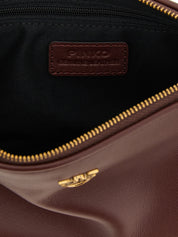 PINKO Bordeaux Cowhide and Silk Crossbody Bag