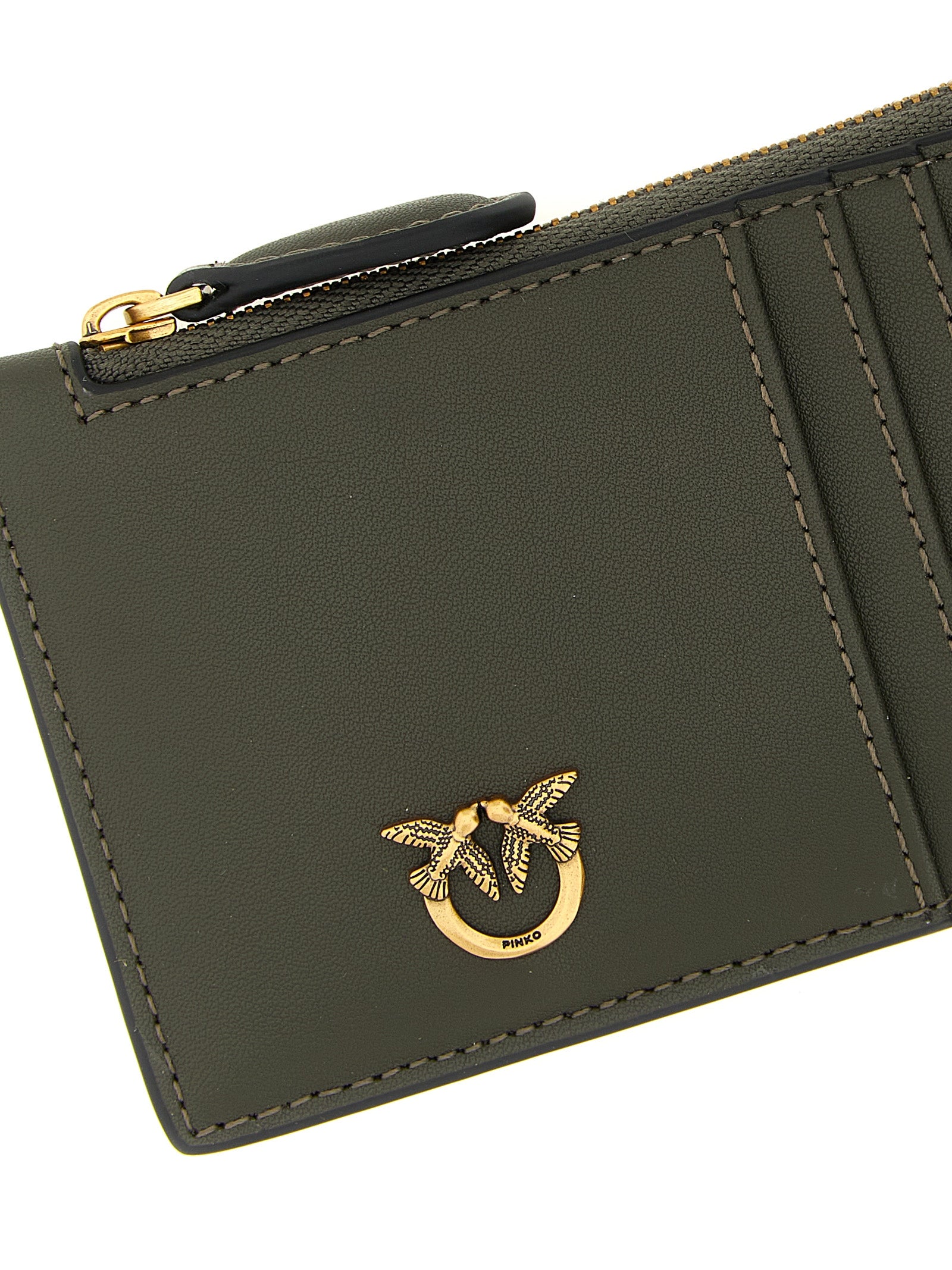 PINKO Green Leather Cardholder