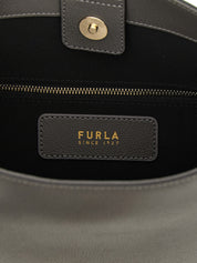 Furla Gray Calfskin Shoulder Bag