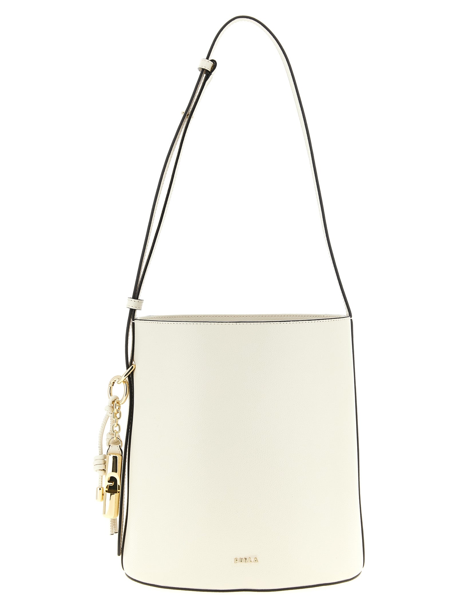 Furla White Calfskin Small 'Roxie' Bucket Bag
