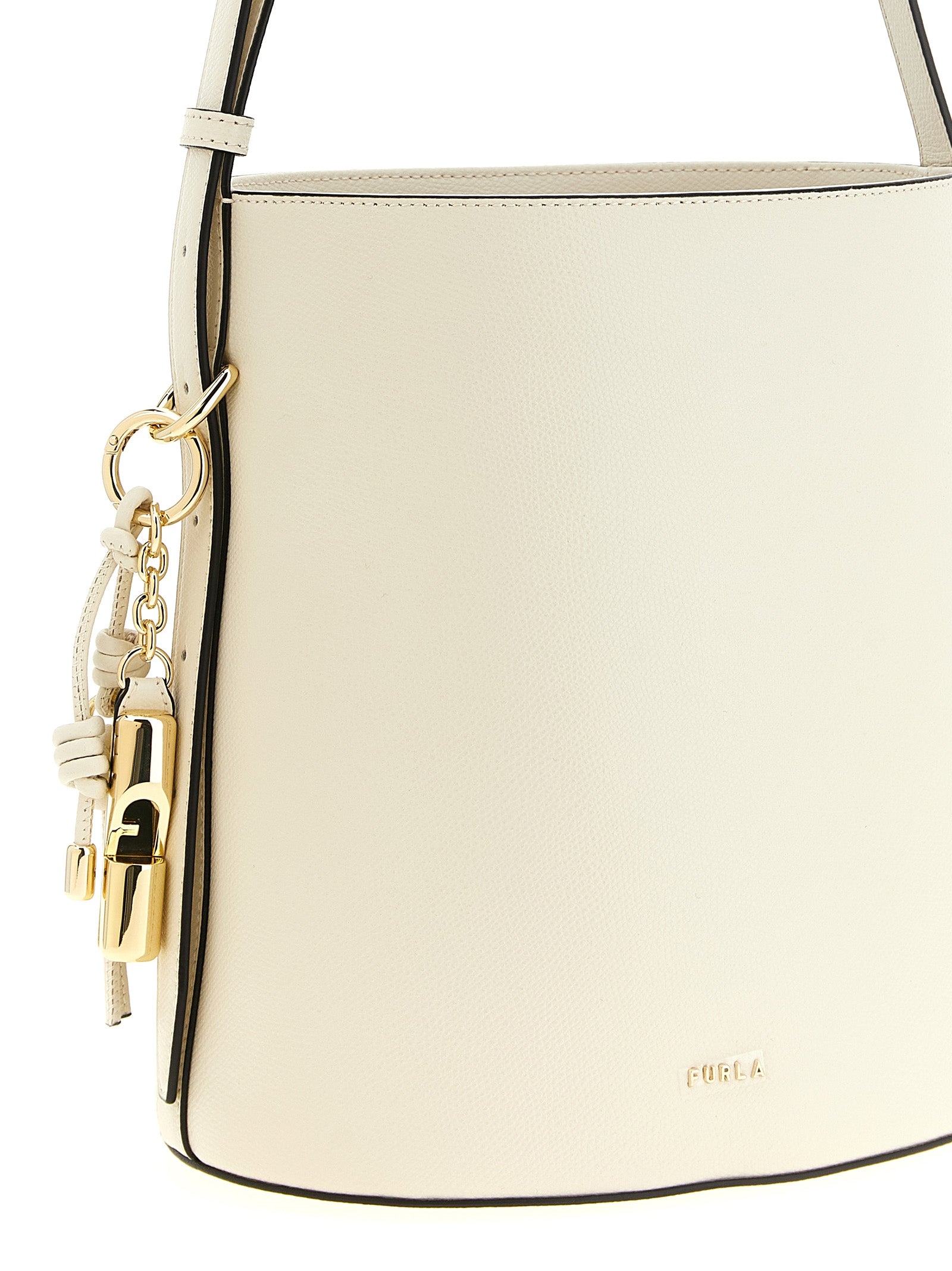 Furla White Calfskin Small 'Roxie' Bucket Bag