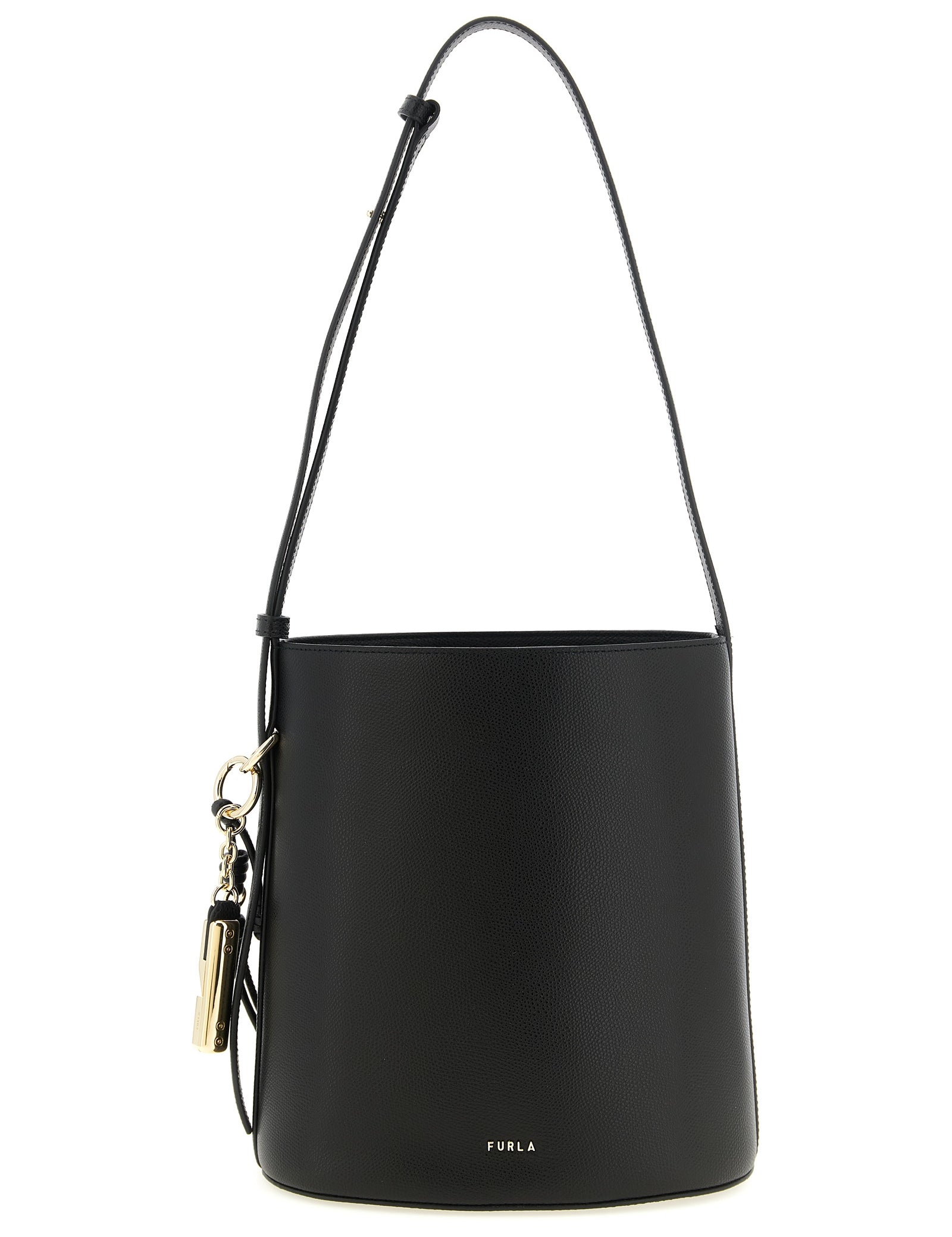 Furla Black Calfskin Bucket Bag