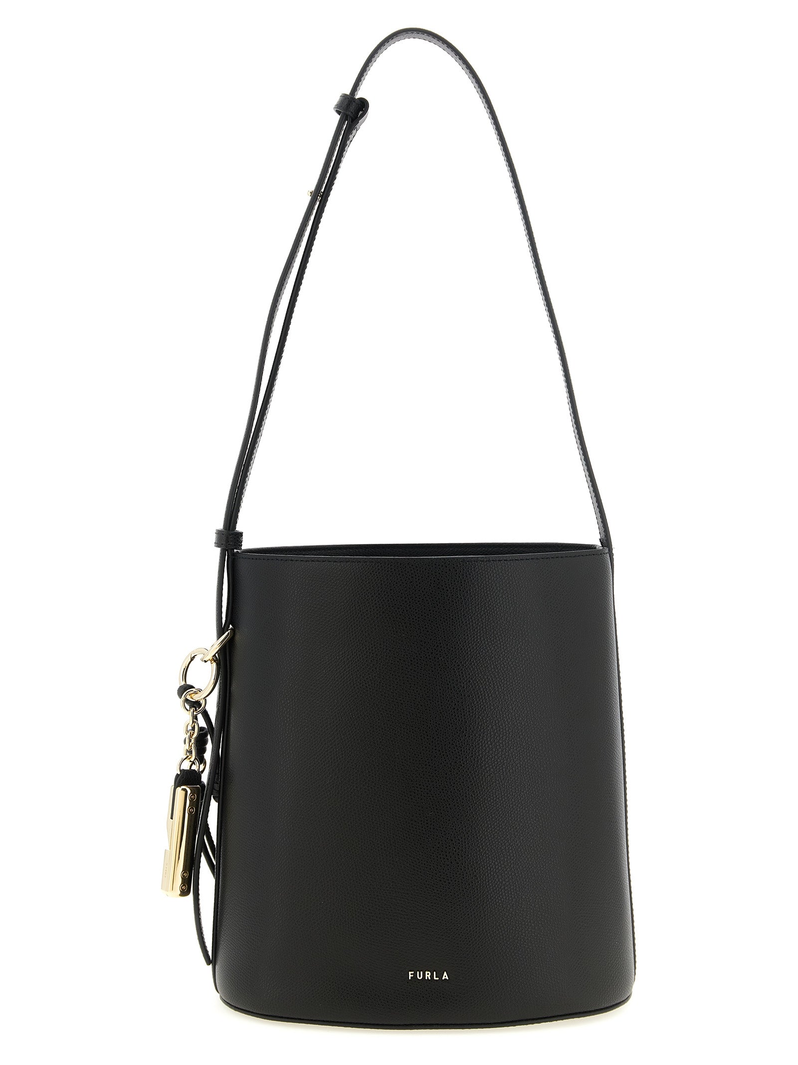 Furla Black Calfskin Bucket Bag