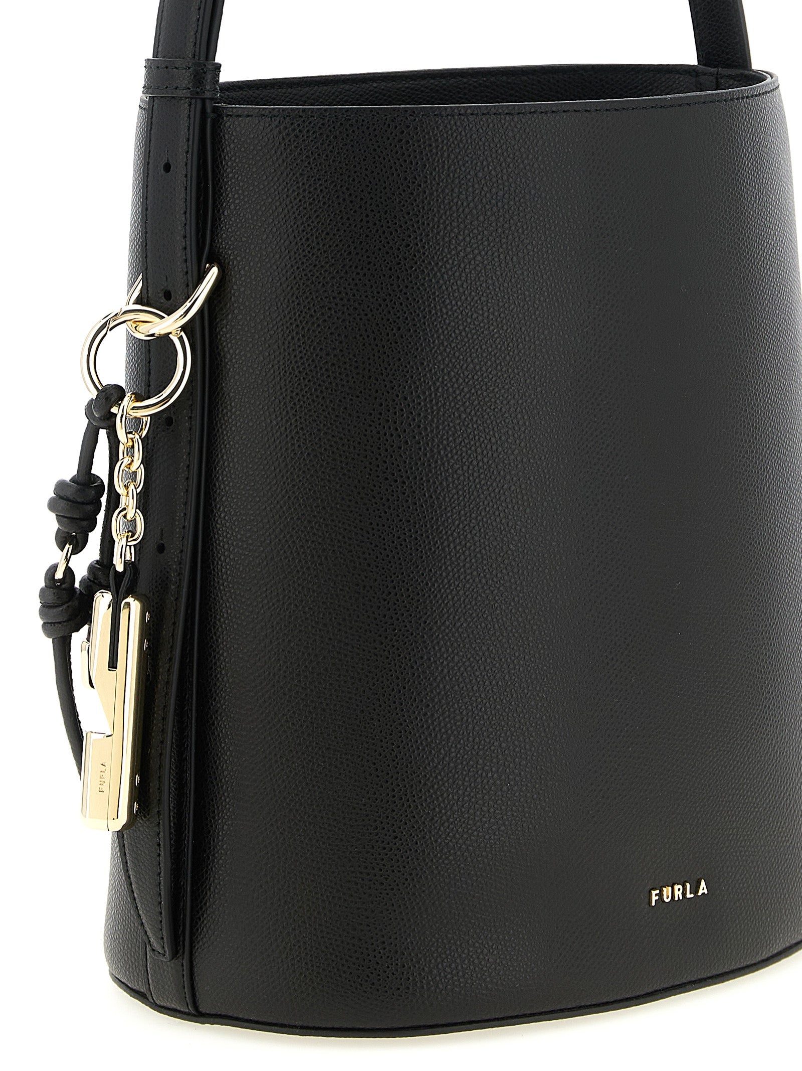 Furla Black Calfskin Bucket Bag