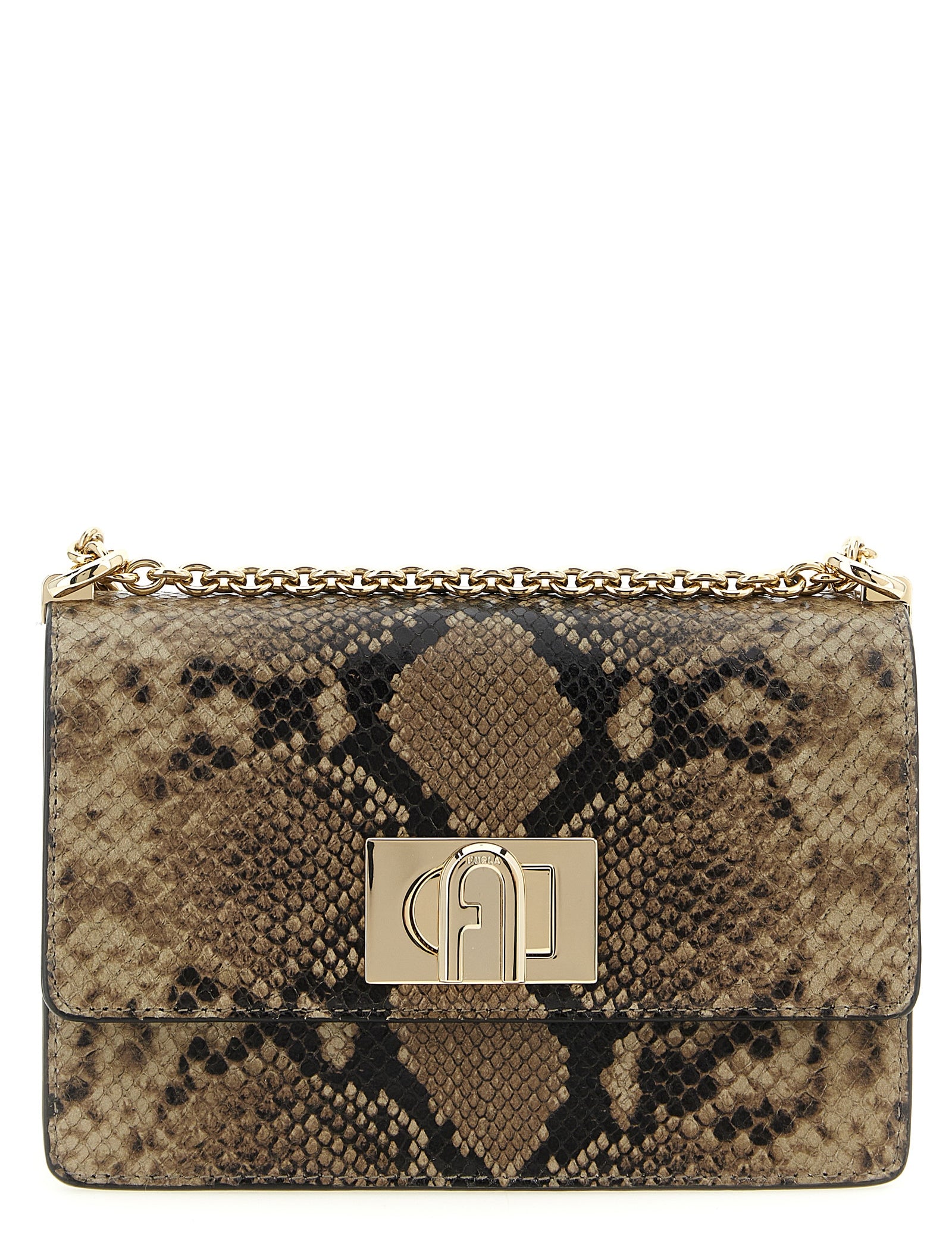 Furla Gray Goatskin Crossbody Bag