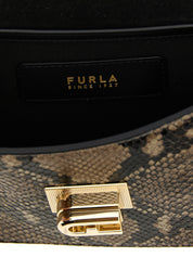 Furla Gray Goatskin Crossbody Bag