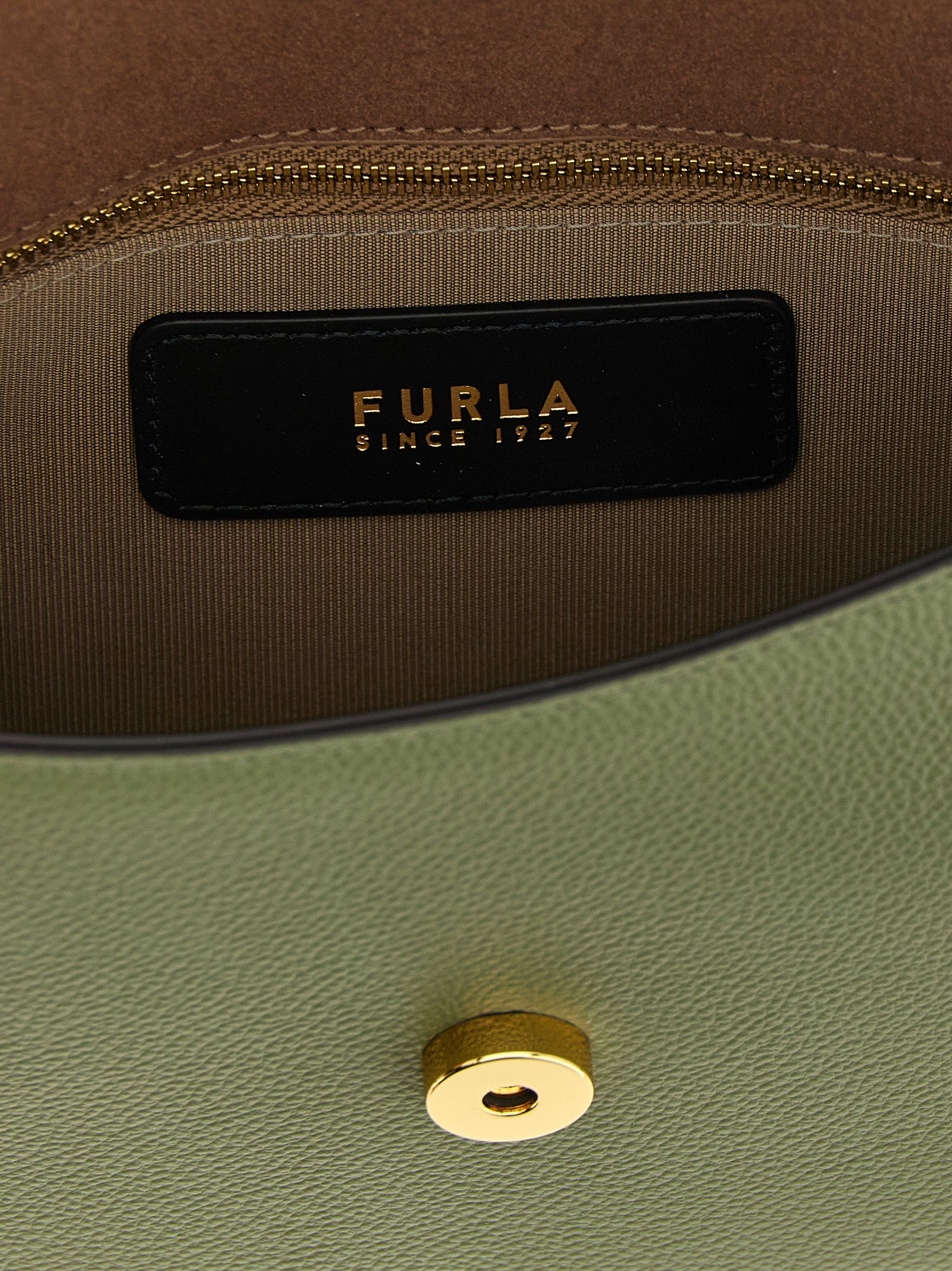 Furla Green Calfskin Crossbody Bag