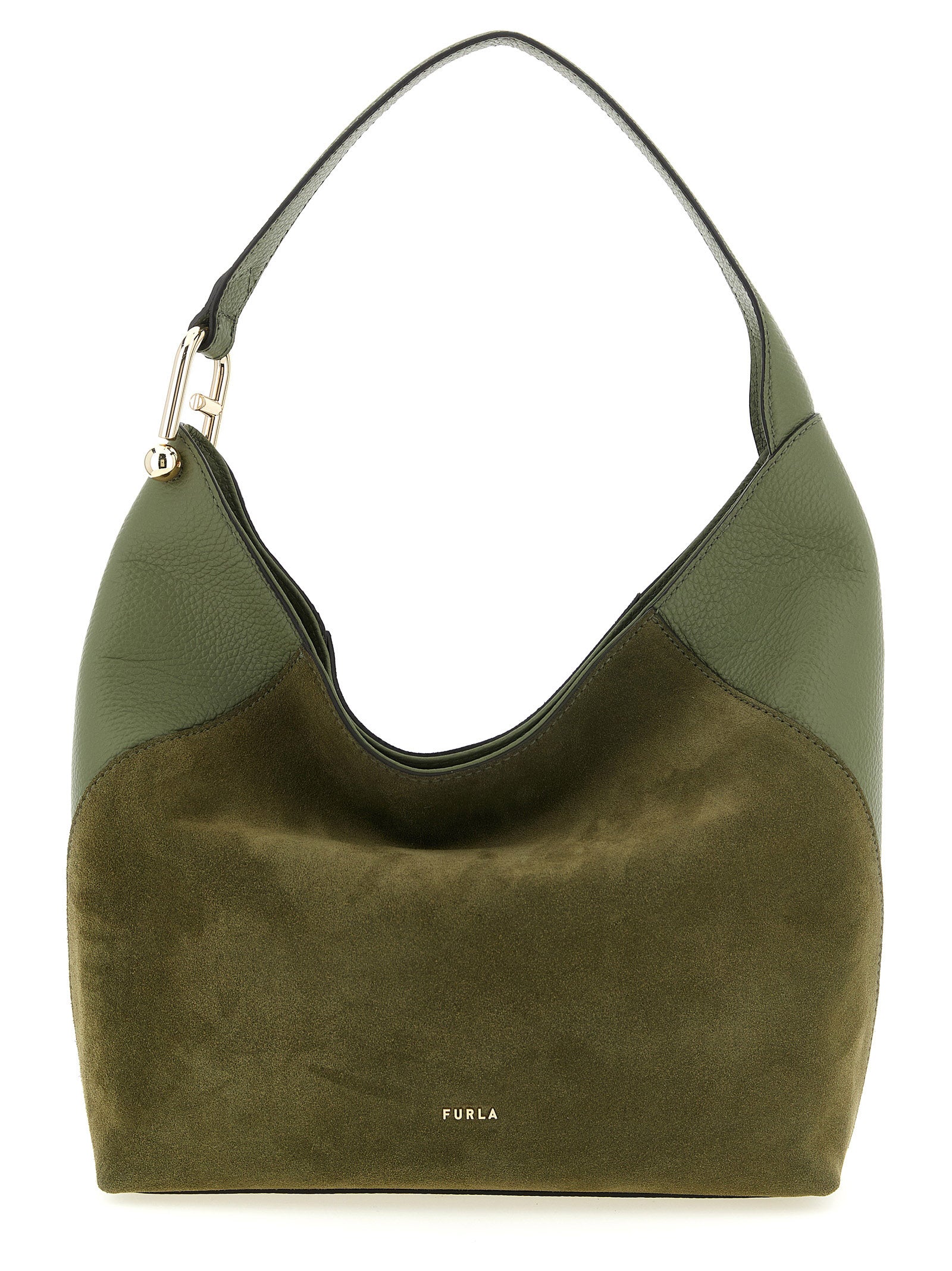 Furla Green Calfskin Shoulder Bag