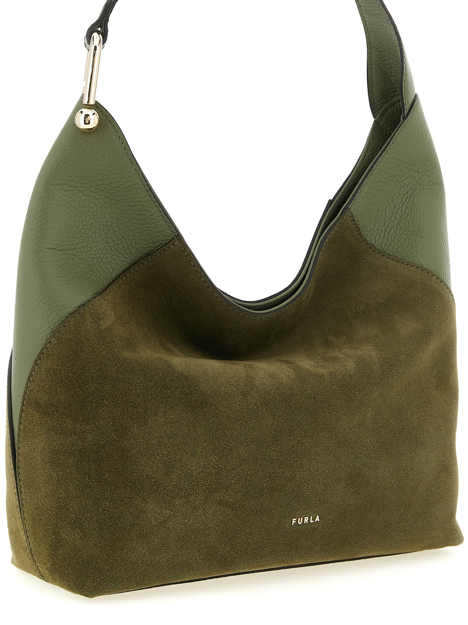 Furla Green Calfskin Shoulder Bag