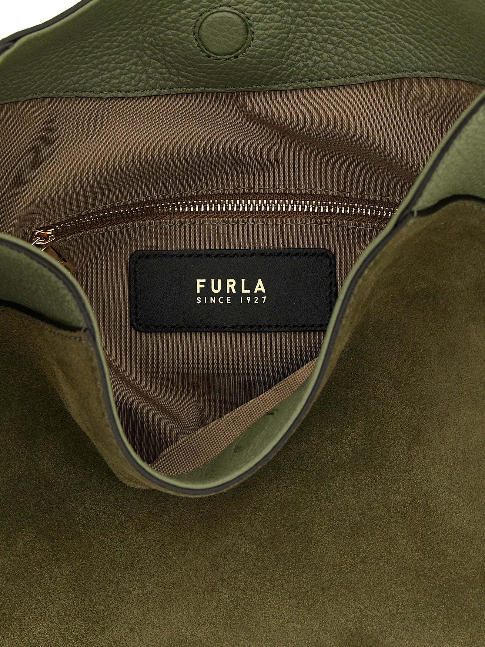 Furla Green Calfskin Shoulder Bag