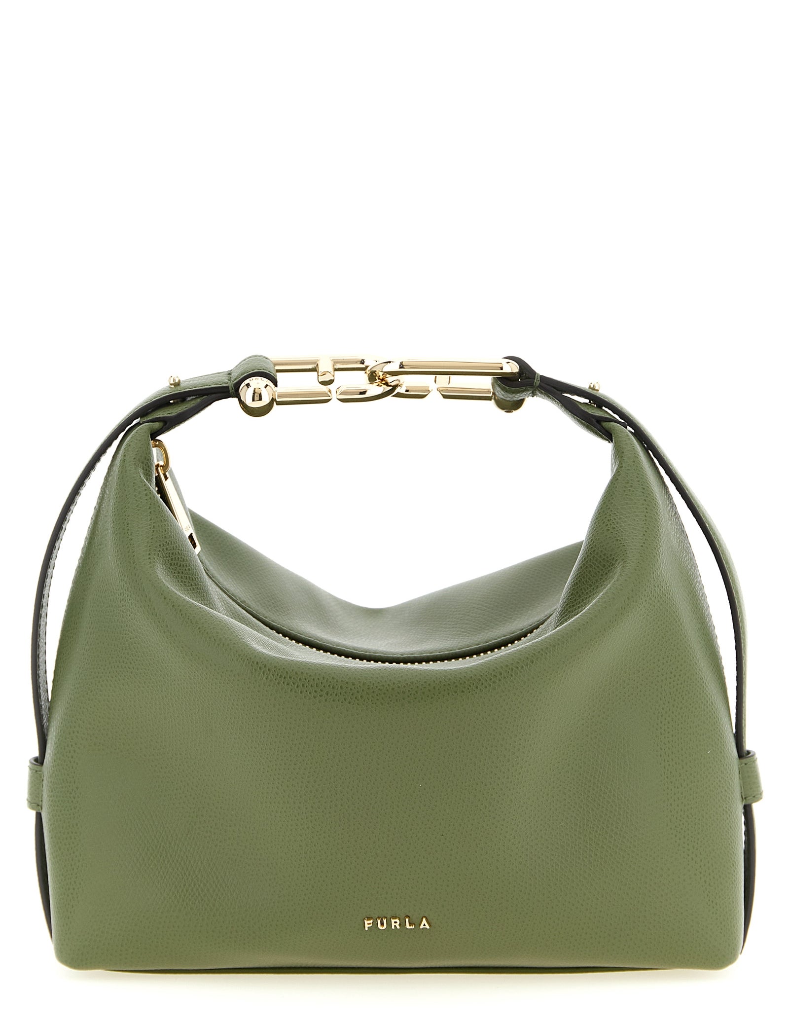 Furla Green Calfskin Shoulder Bag