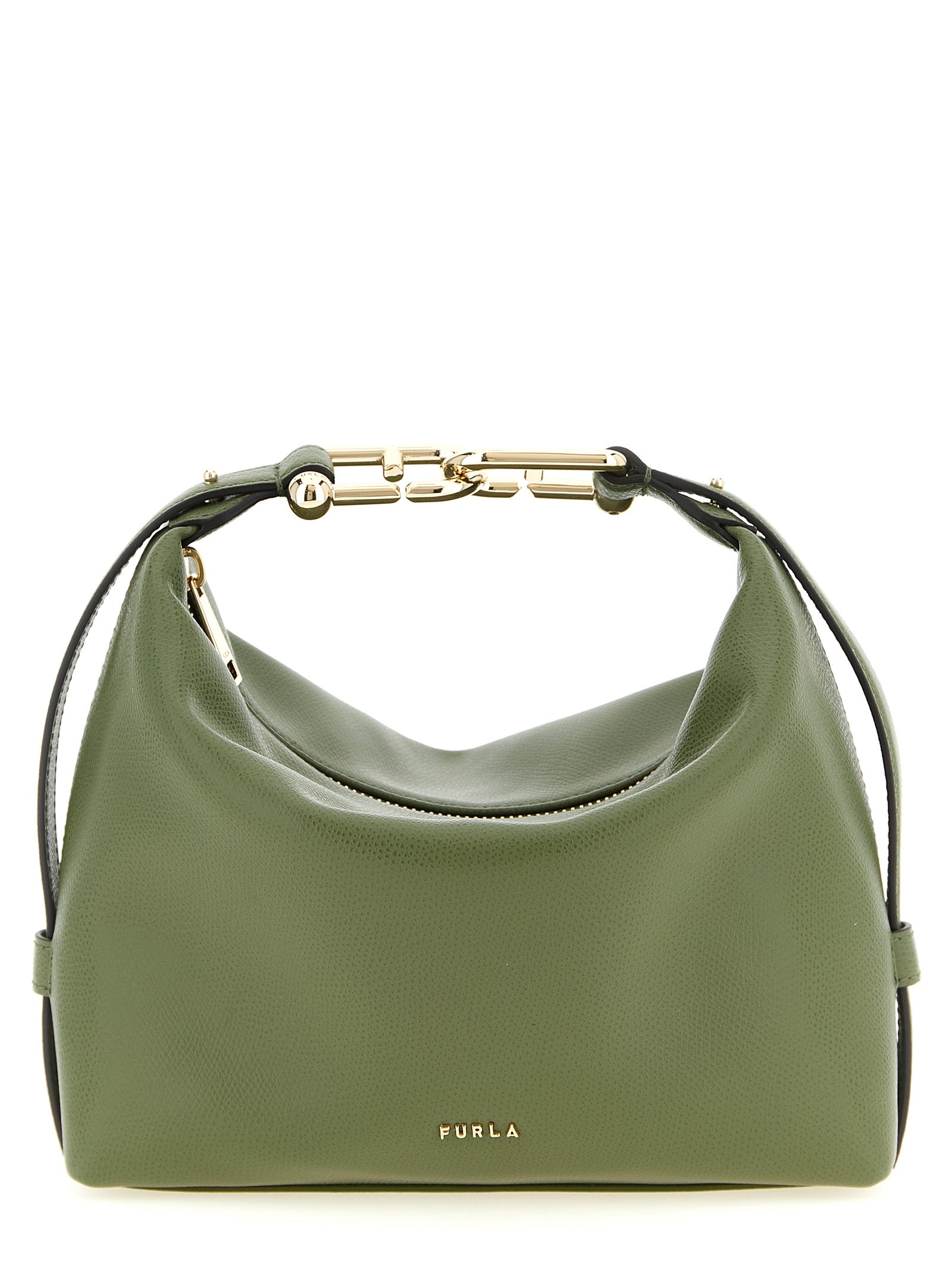 Furla Green Calfskin Shoulder Bag