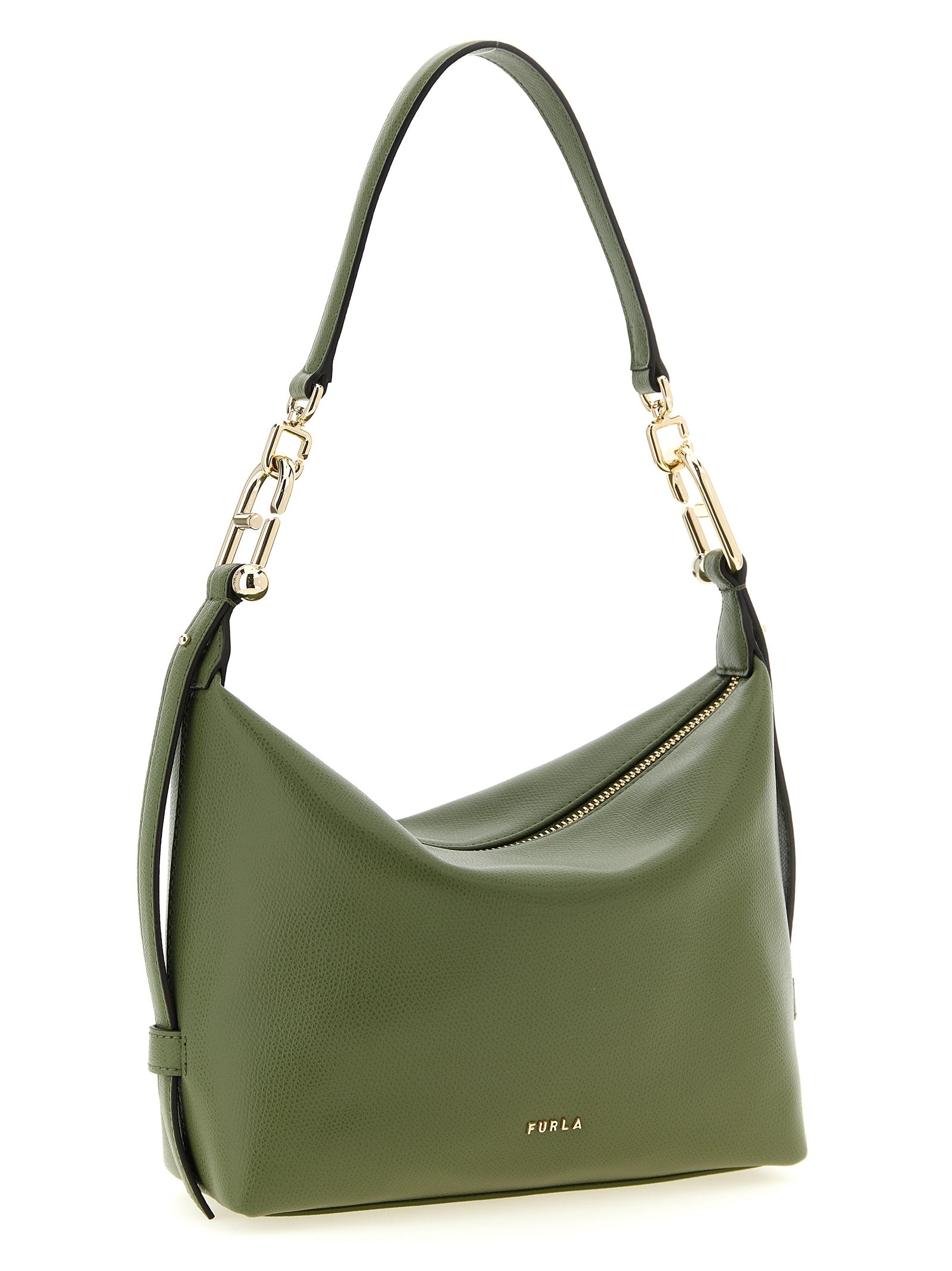 Furla Green Calfskin Shoulder Bag