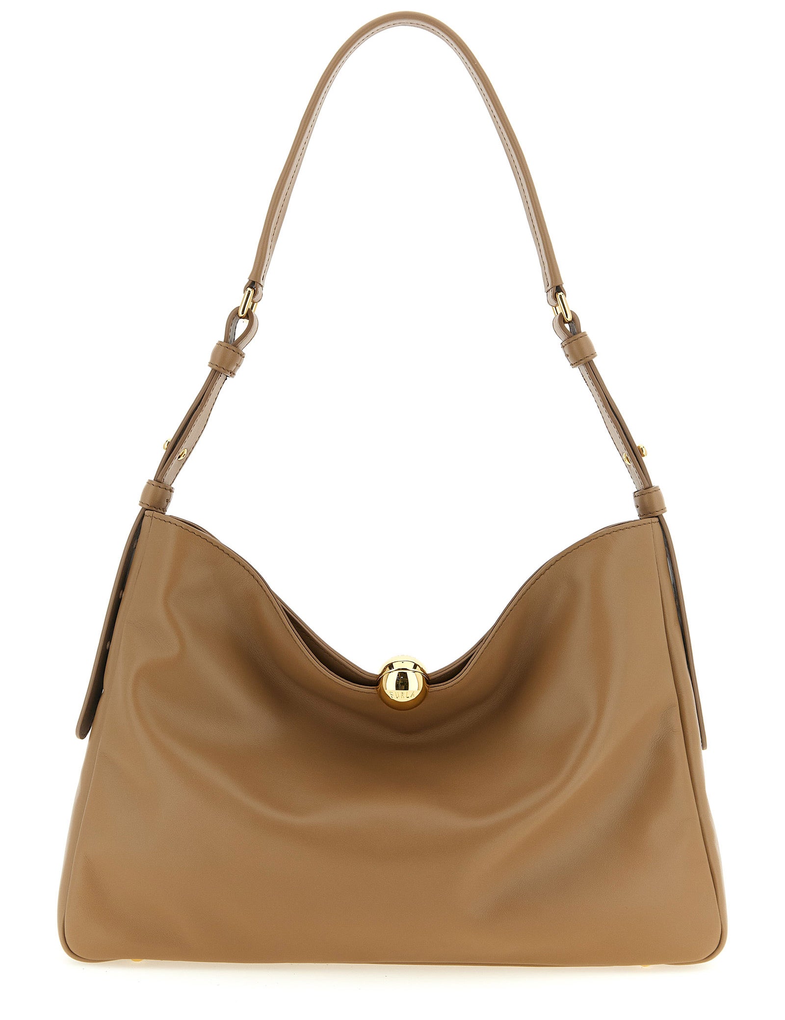 Furla Beige Calfskin Shoulder Bag