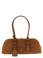 PINKO Brown Suede Shoulder Bag