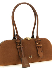 PINKO Brown Suede Shoulder Bag