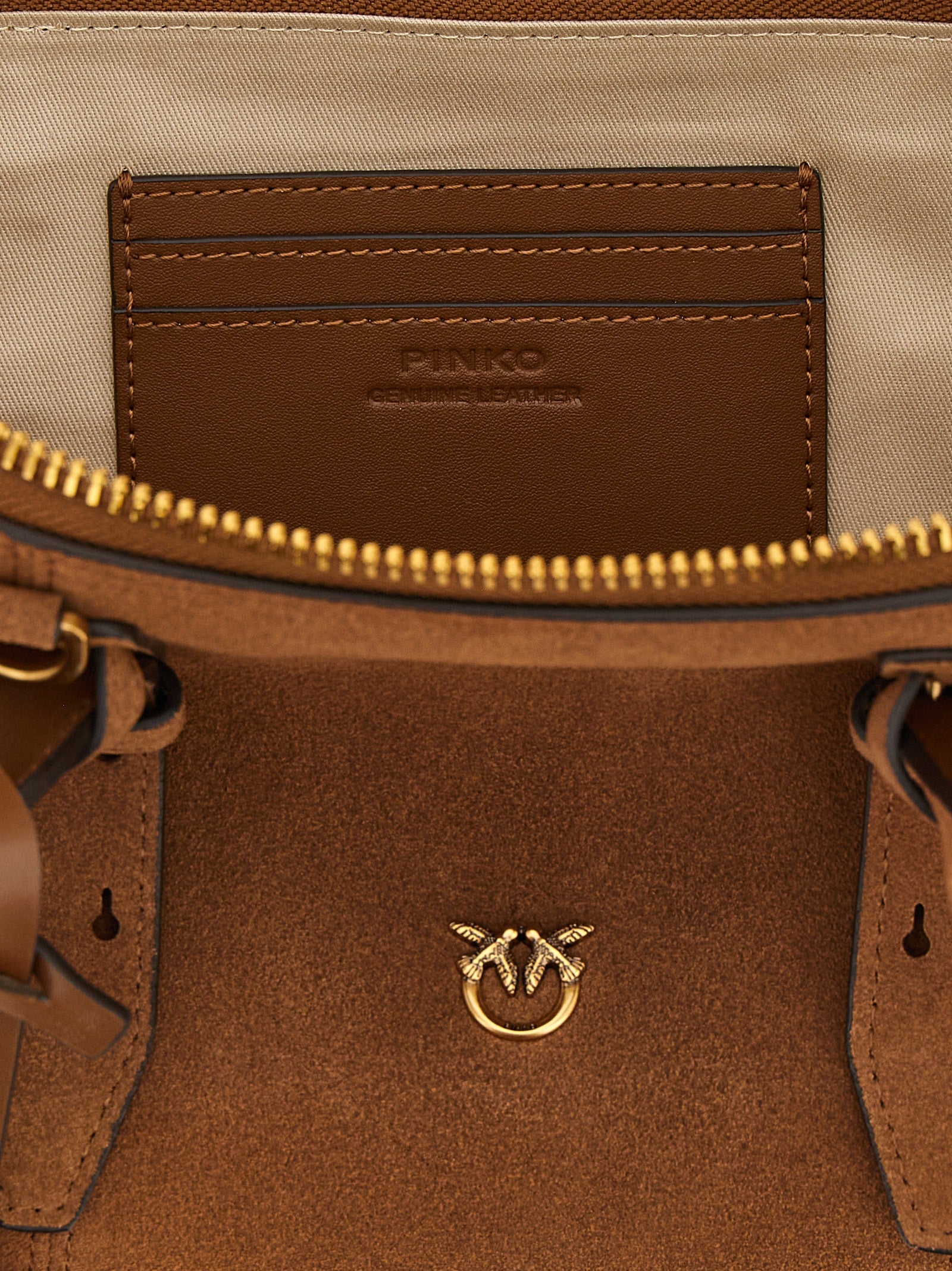 PINKO Brown Suede Shoulder Bag