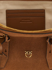 PINKO Brown Suede Shoulder Bag