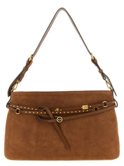PINKO Brown Suede Shoulder Bag