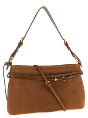 PINKO Brown Suede Shoulder Bag