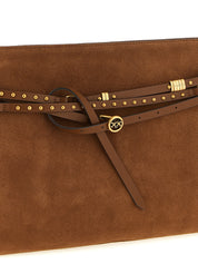 PINKO Brown Suede Shoulder Bag