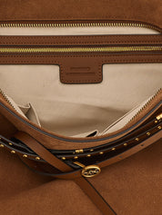 PINKO Brown Suede Shoulder Bag