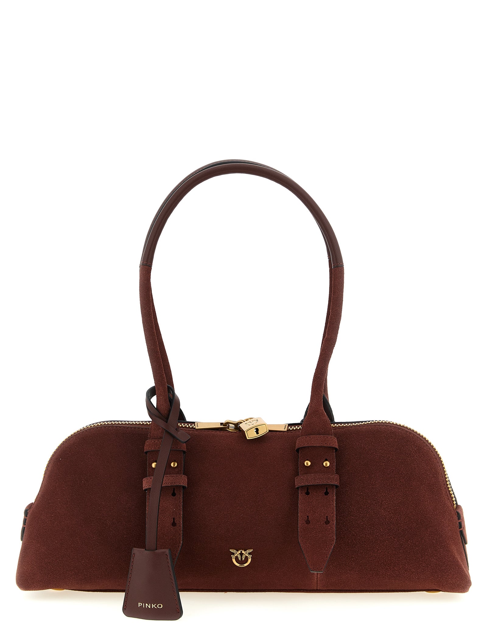 PINKO Bordeaux Suede Shoulder Bag