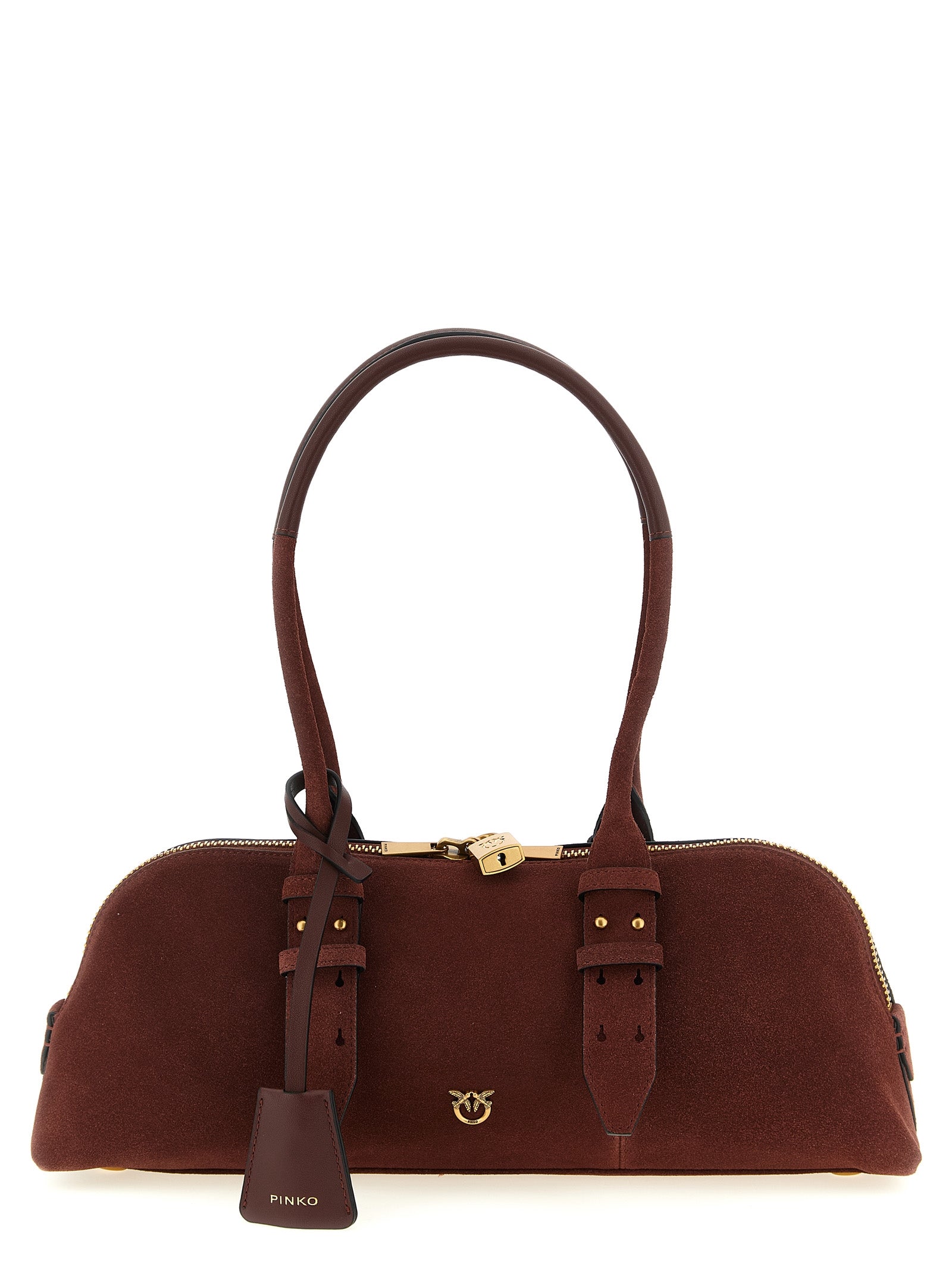 PINKO Bordeaux Suede Shoulder Bag