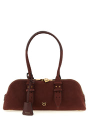 PINKO Bordeaux Suede Shoulder Bag