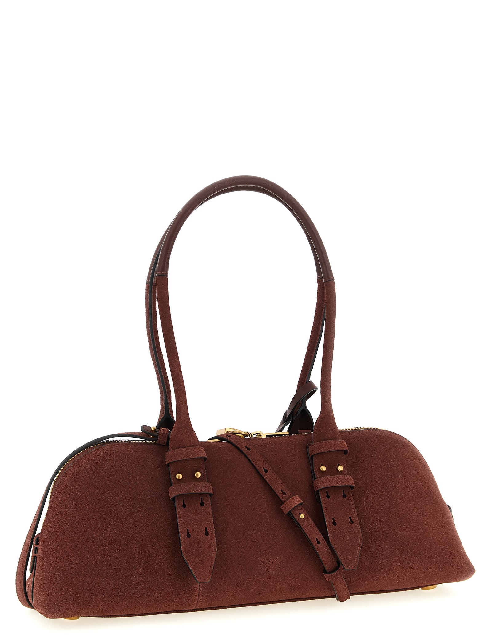 PINKO Bordeaux Suede Shoulder Bag
