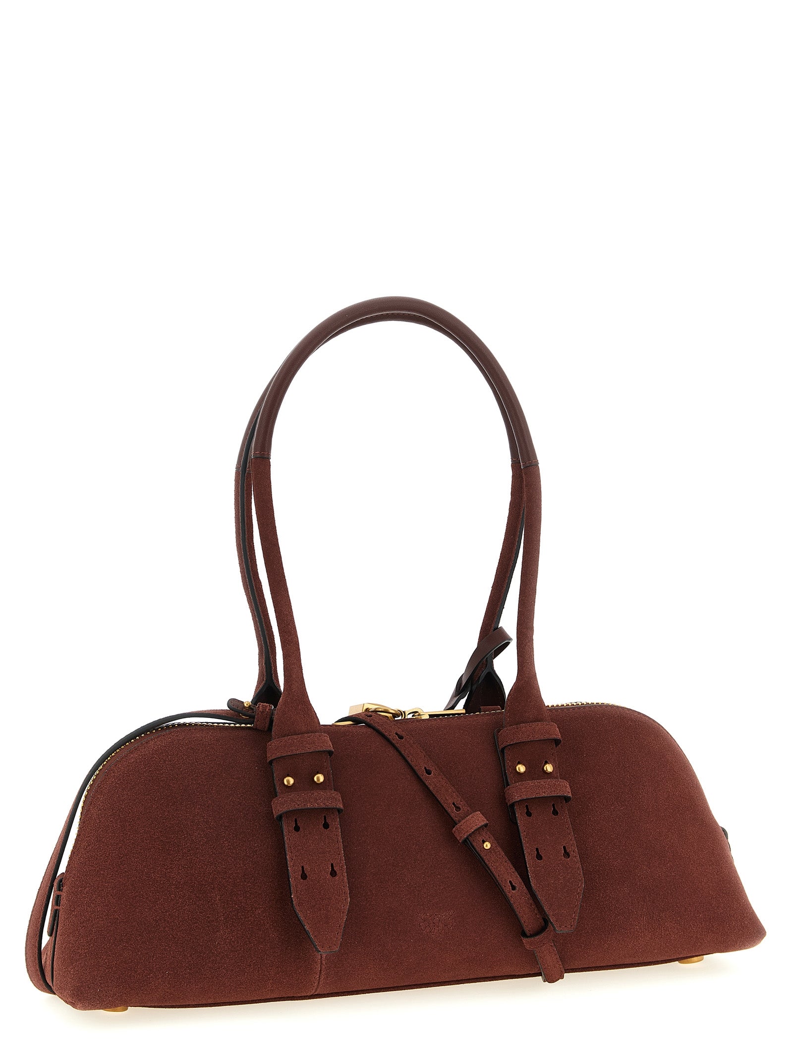 PINKO Bordeaux Suede Shoulder Bag