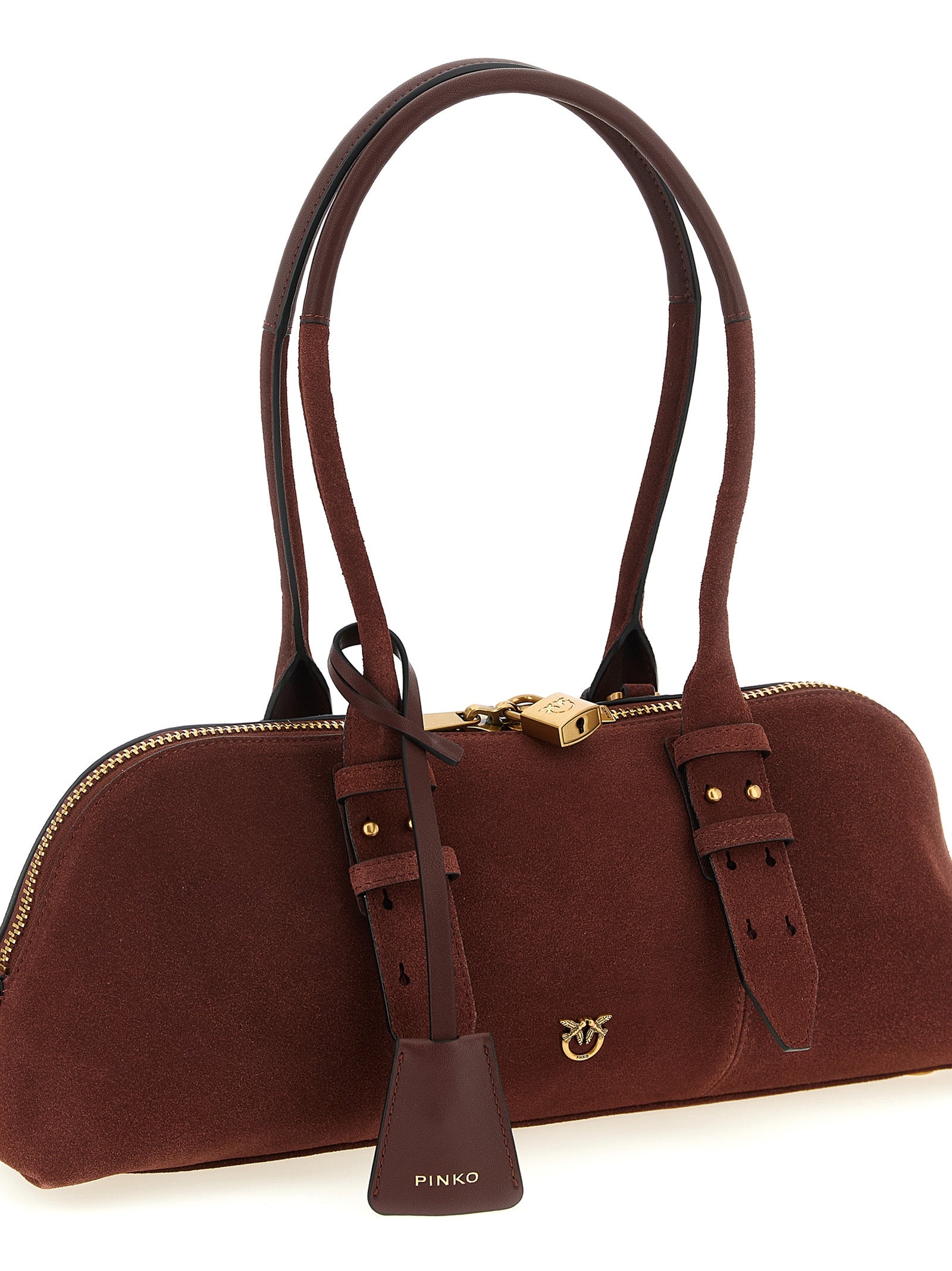 PINKO Bordeaux Suede Shoulder Bag
