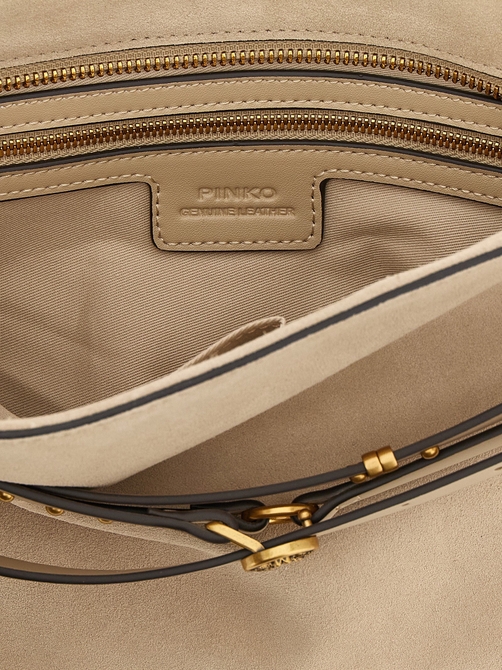 PINKO Beige Leather Shoulder Bag