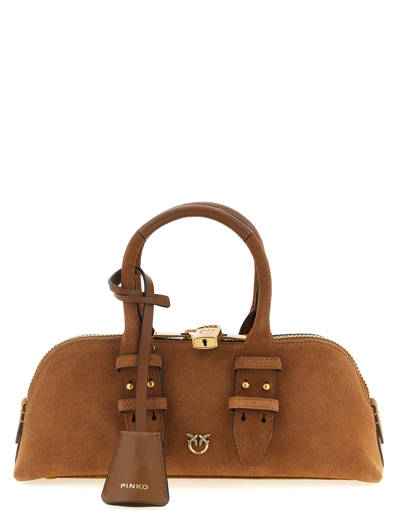 PINKO Brown Cowhide Shoulder Bag