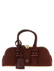 PINKO Bordeaux Suede and Cow Leather Shoulder Bag