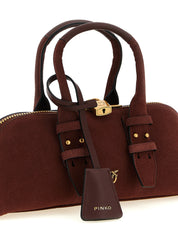 PINKO Bordeaux Suede and Cow Leather Shoulder Bag