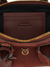 PINKO Bordeaux Suede and Cow Leather Shoulder Bag